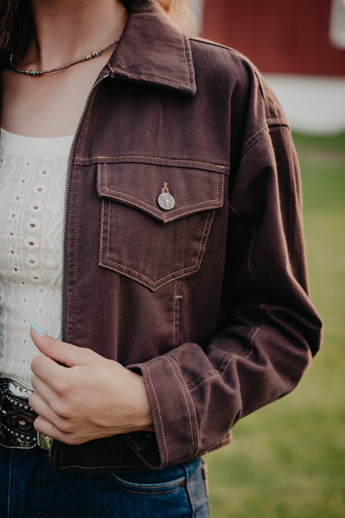 'Amelia' Women's Chocolate Plum Bomber Jacket by Ariat