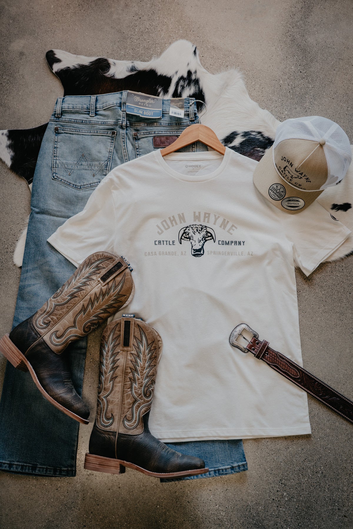 'JW Cattle Company' Men's Cream Graphic T-Shirt by Hooey (S-XXL)