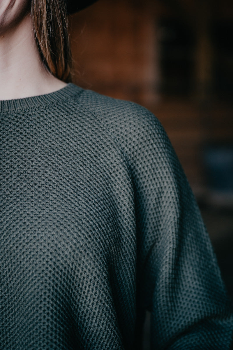 'Mabel' Round Hem Knit Sweater with Concho (Two Colours)