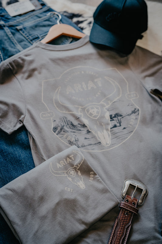'Desert Badge Tradition' Men's Grey Ariat T-Shirt (S-XXL)