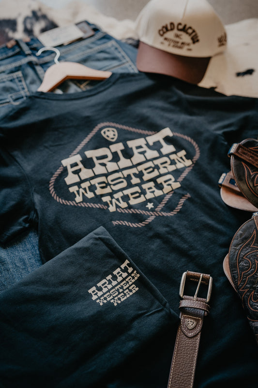 'Western Lock Up' Men's Black Ariat T-Shirt (S-XXL)