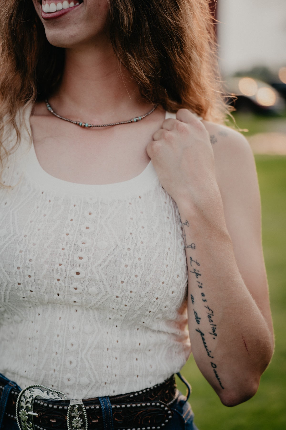 'Kaira' White Knit Eyelet Tank Top by Rock & Roll (XS-XXL)