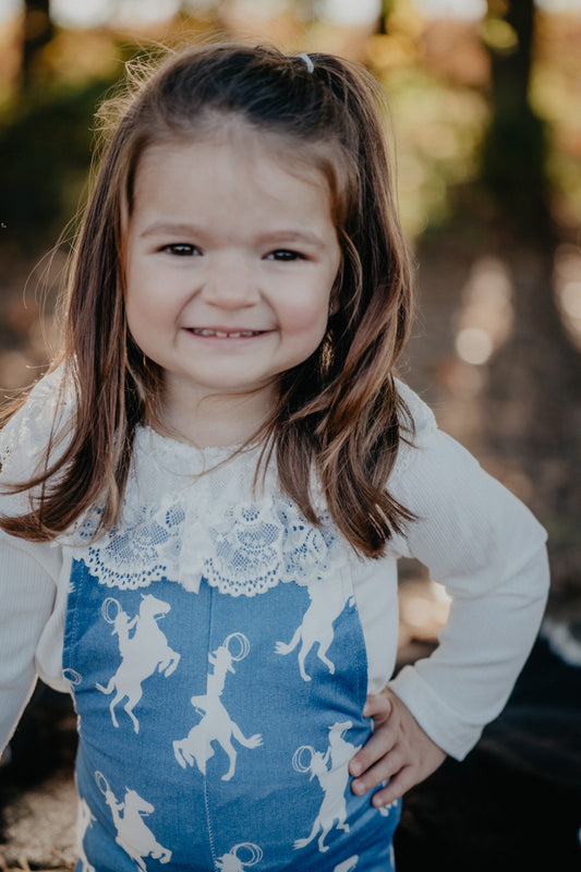 'Magnolia' Cream Lace Neck Onesie (3-6m to 5T)