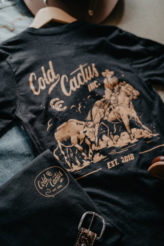 'Legacy Cowgirl' CC Exclusive Heather Black Graphic T (XS - XXL)
