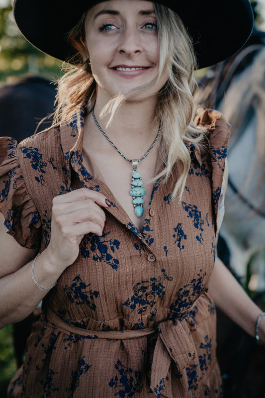 Line of Turquoise Stones Pendant