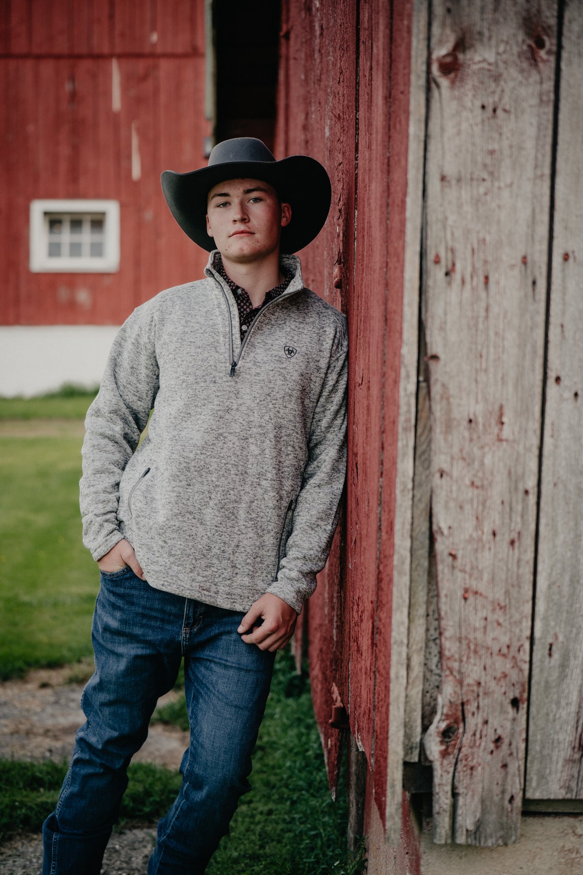 'Caldwell' Men's Grey 1/4 Zip Sweater by Ariat
