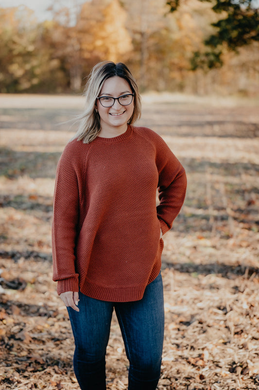 'Mabel' Round Hem Knit Sweater with Concho (Two Colours)