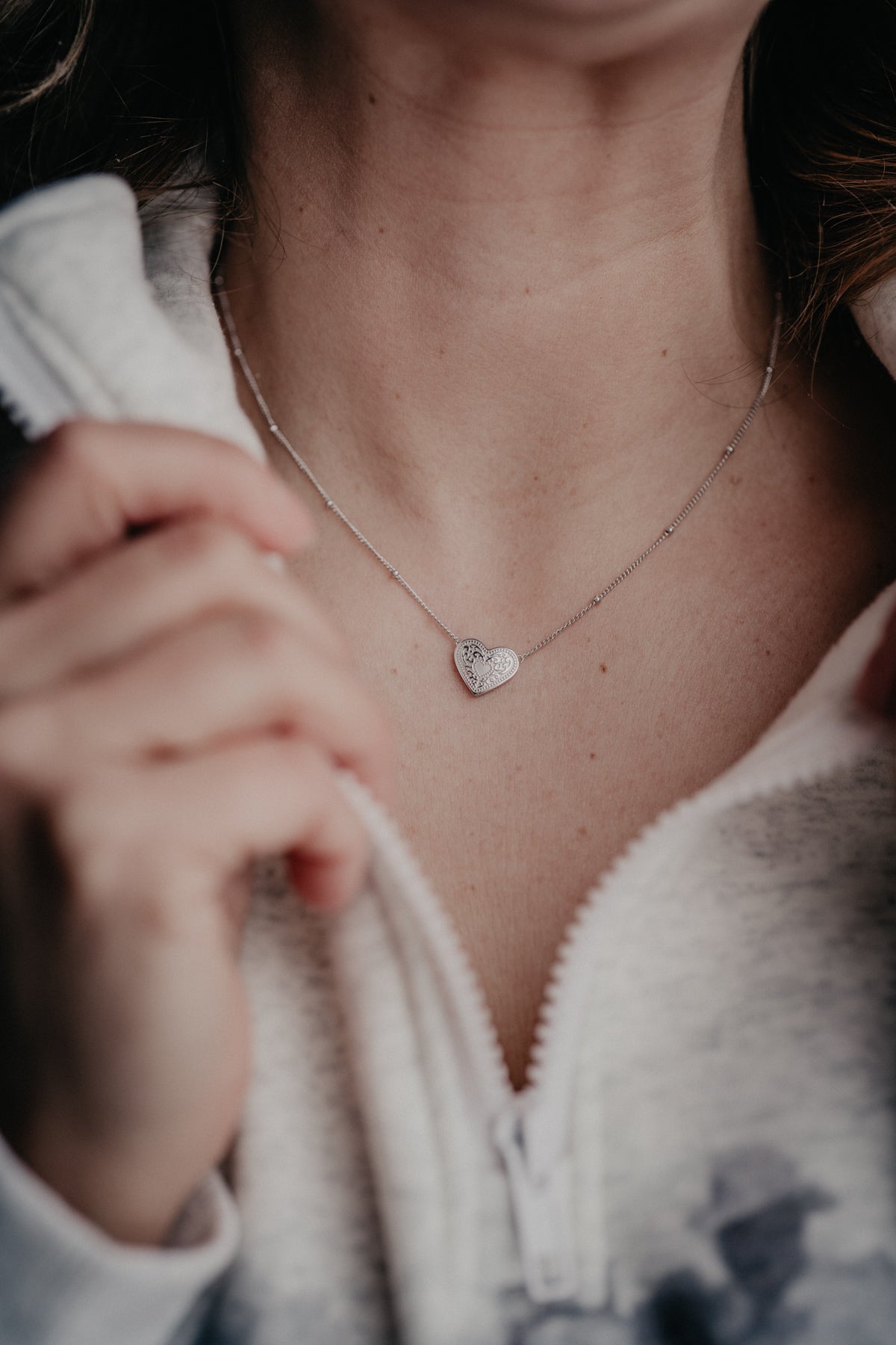 'Audrey' Heart NECKLACE by Spurwest (Gold or Silver)