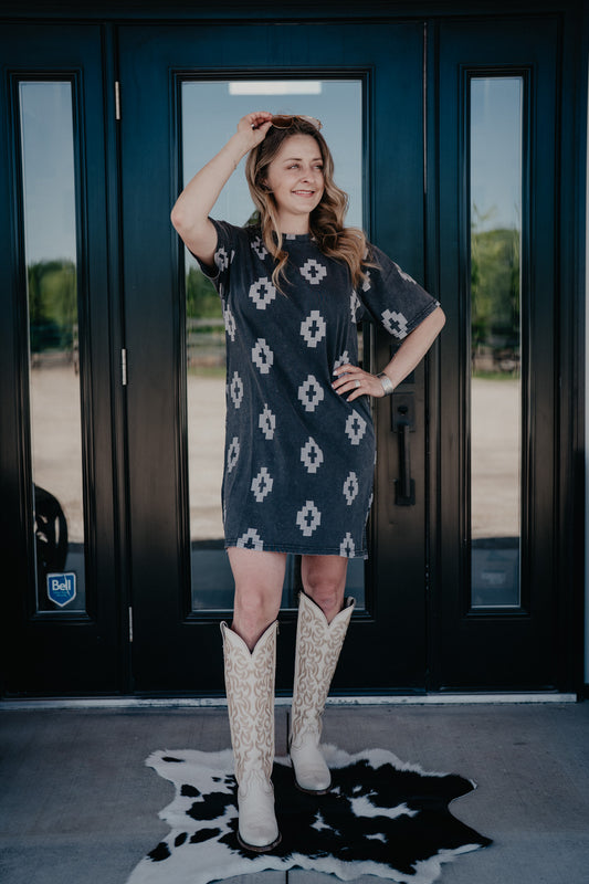 'Keeley' Women's Ariat Aztec T-Shirt Dress (XS-XXL)