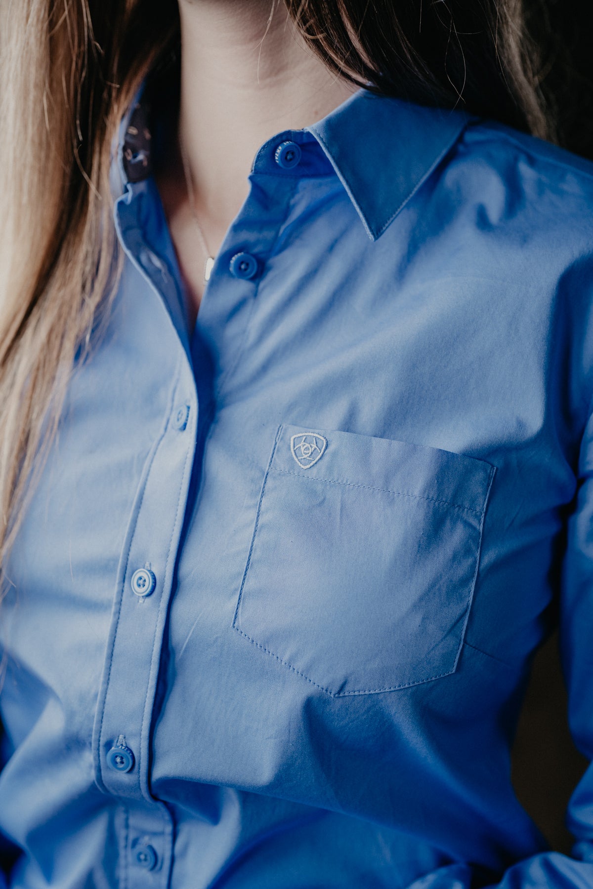 'Monica' Women's Blue Kirby Shirt by Ariat (XS-XXL)