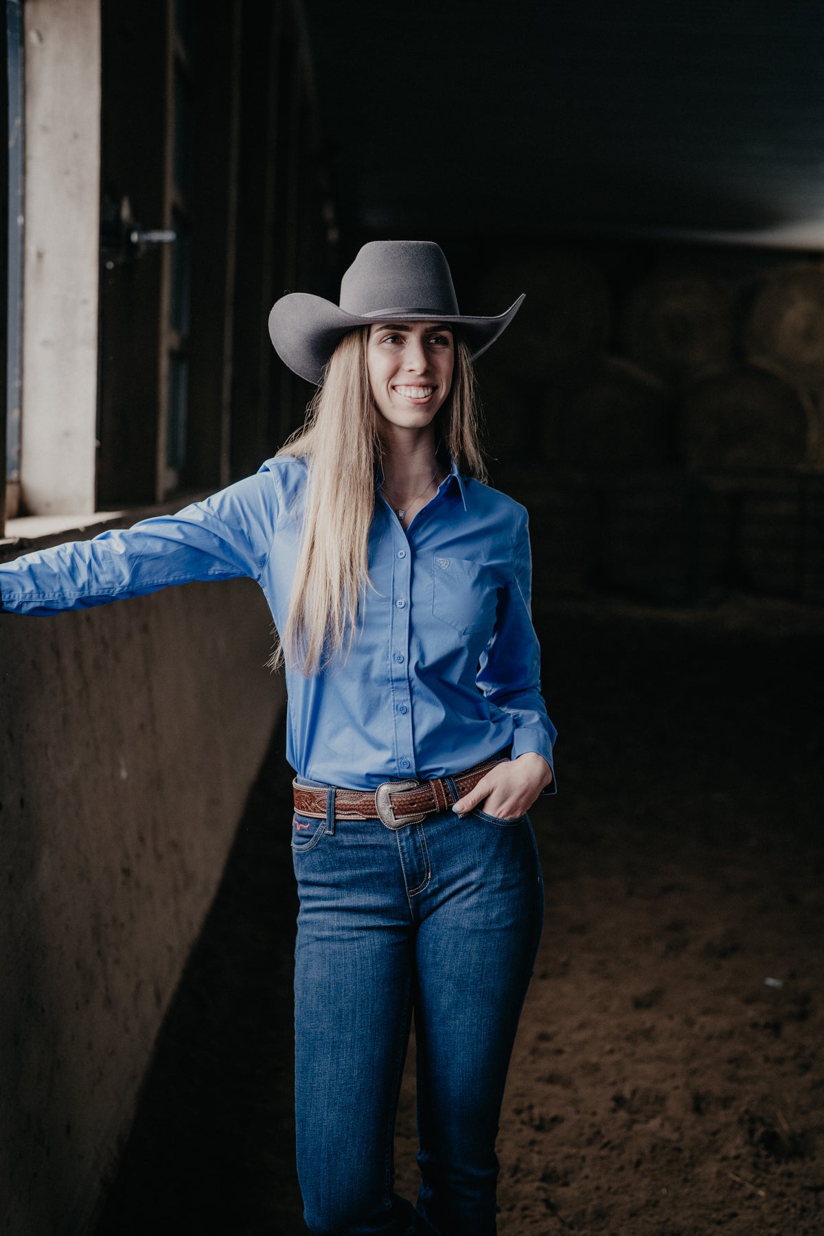 'Monica' Women's Blue Kirby Shirt by Ariat (XS-XXL)