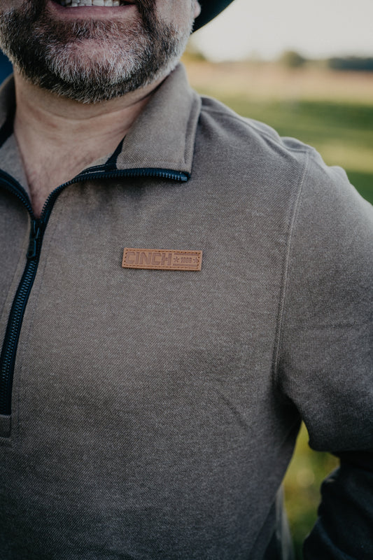 'Lawson' Men's CINCH Brown 1/2 Zip Pullover