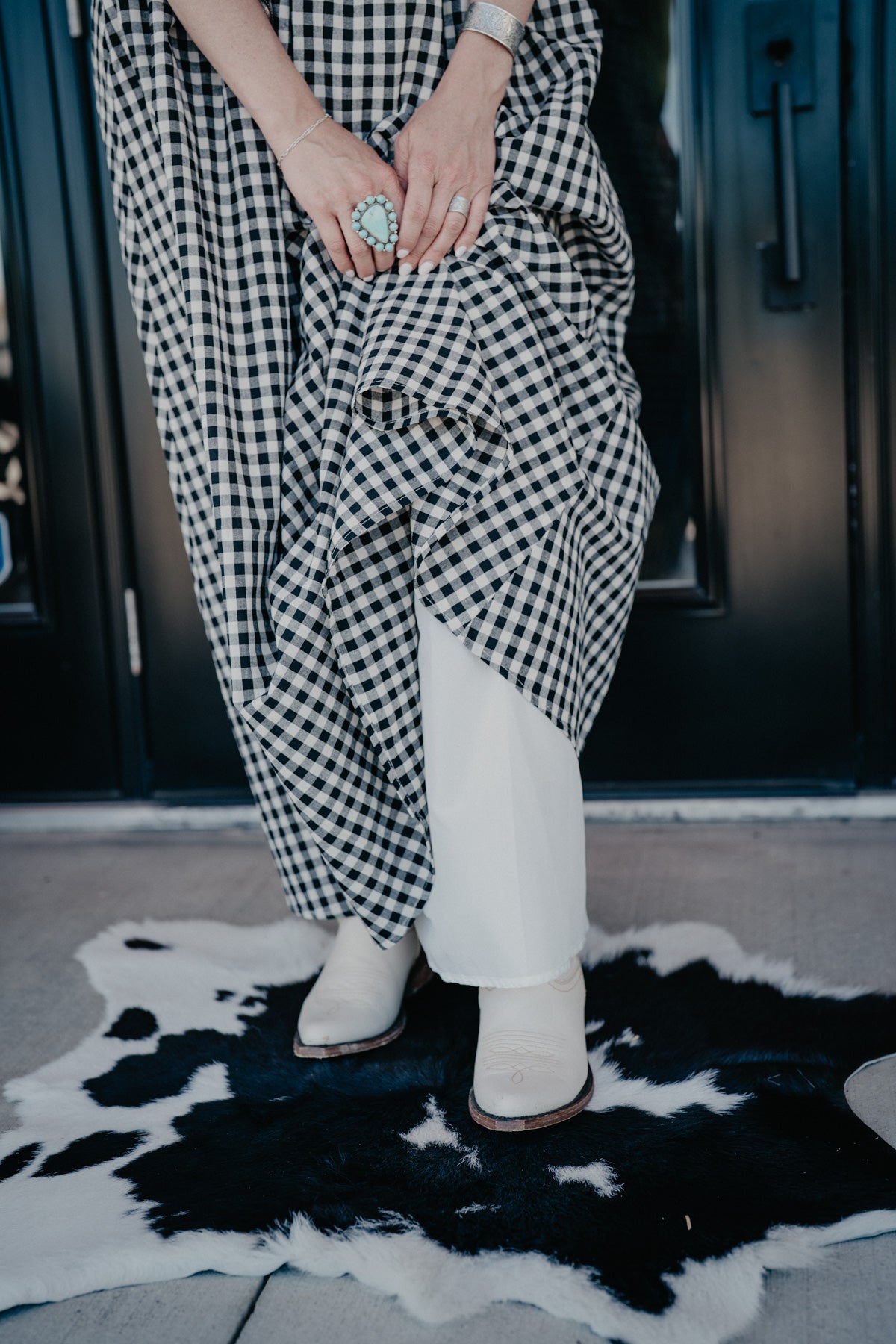 'Sunday in the South' Checkerboard Sleeveless Maxi Dress (S-XL)