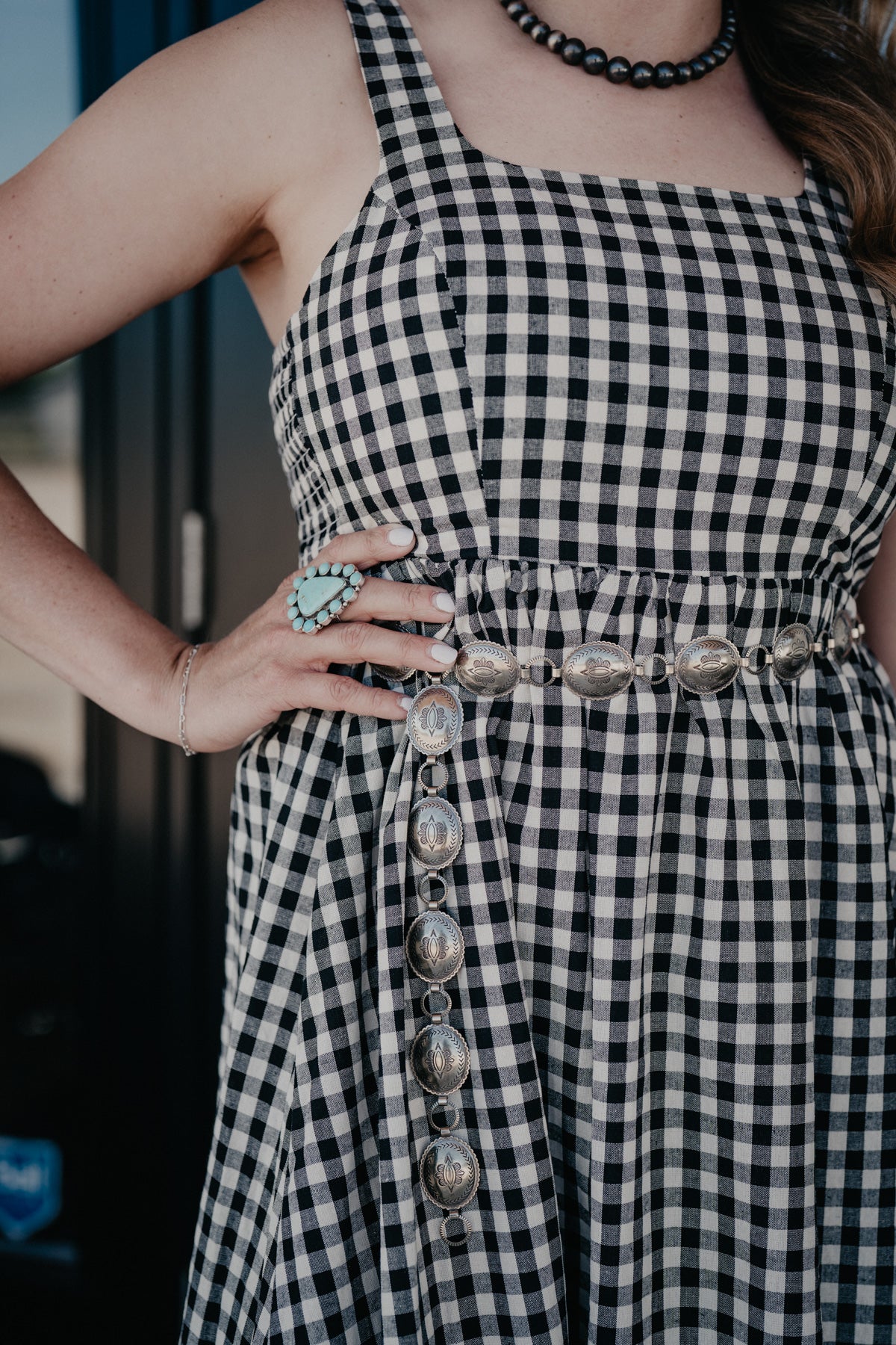 'Sunday in the South' Checkerboard Sleeveless Maxi Dress (S-XL)