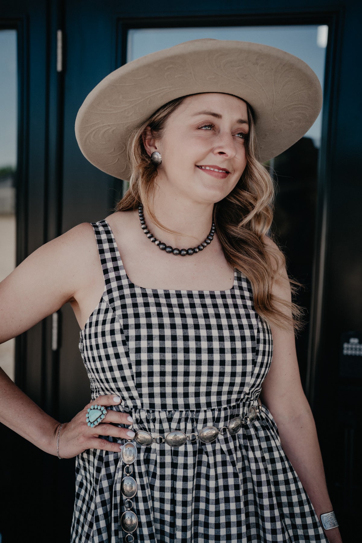 'Sunday in the South' Checkerboard Sleeveless Maxi Dress (S-XL)