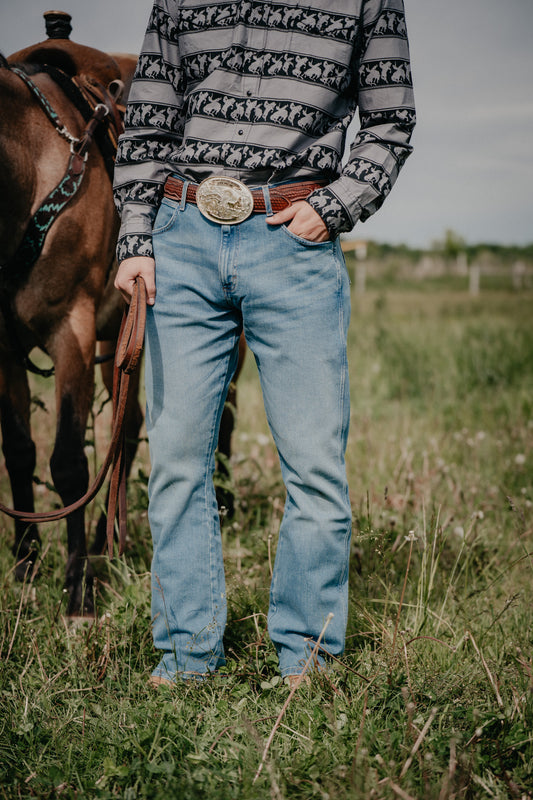 'Jasper' Light Wash Slim Bootcut Men's Wrangler Jean (29-40)