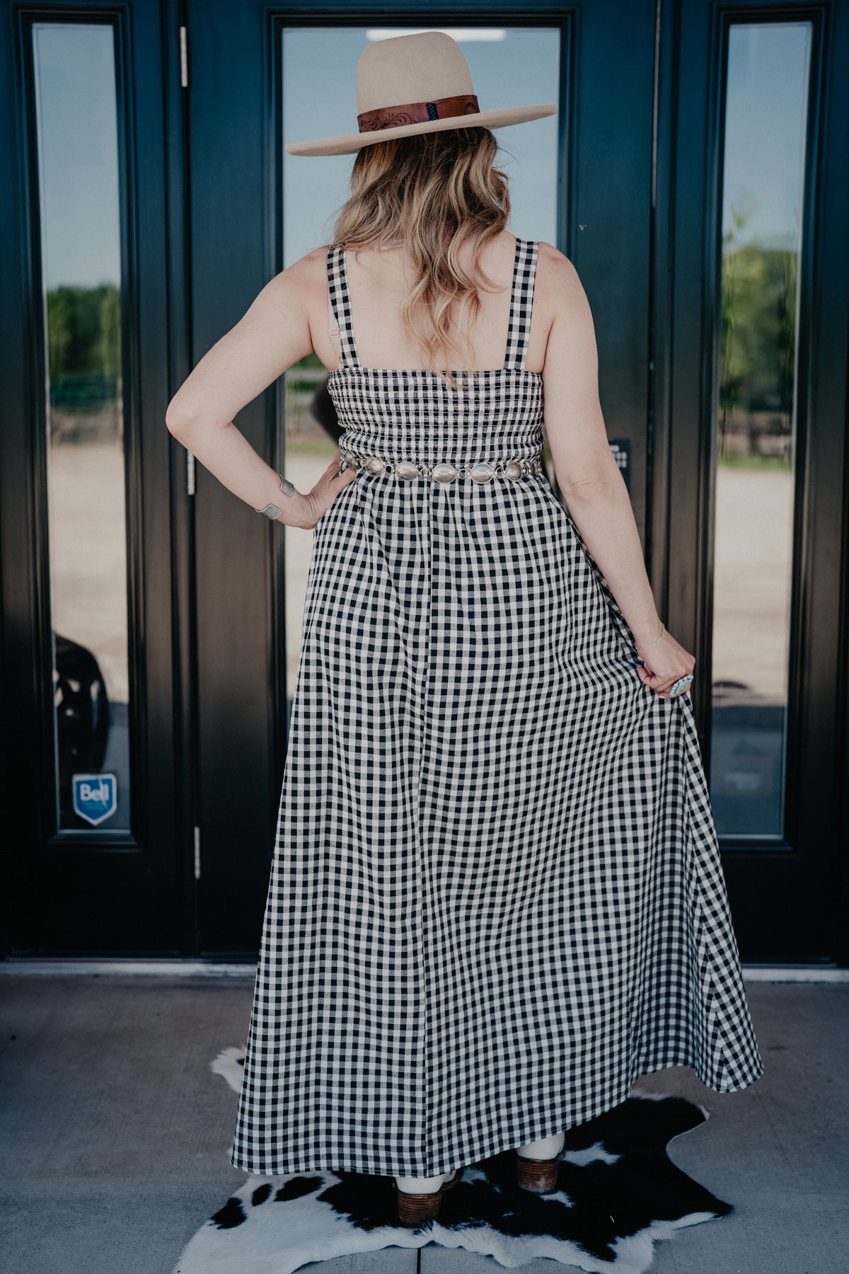 'Sunday in the South' Checkerboard Sleeveless Maxi Dress (S-XL)