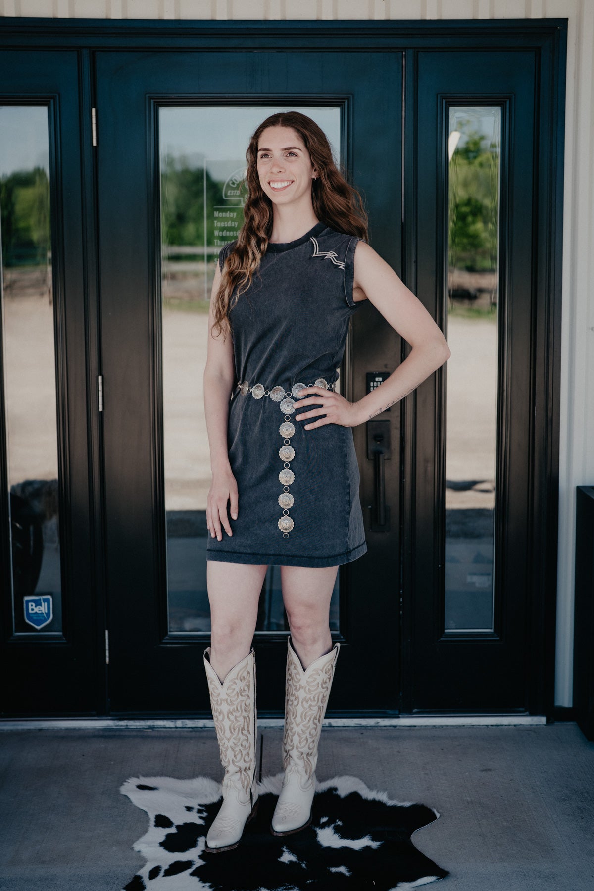 'Jordan' Dark Grey Sleeveless  T-Shirt Dress by Ariat (XS-XXL)