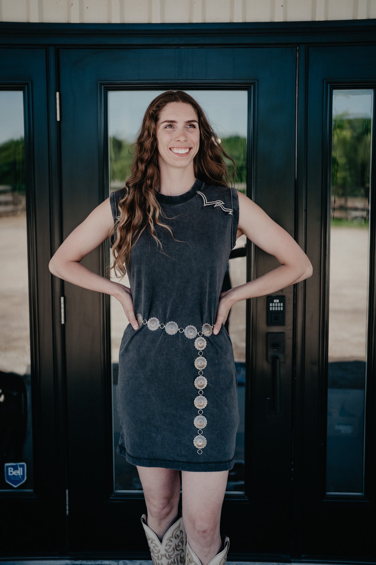 'Jordan' Dark Grey Sleeveless  T-Shirt Dress by Ariat (XS-XXL)