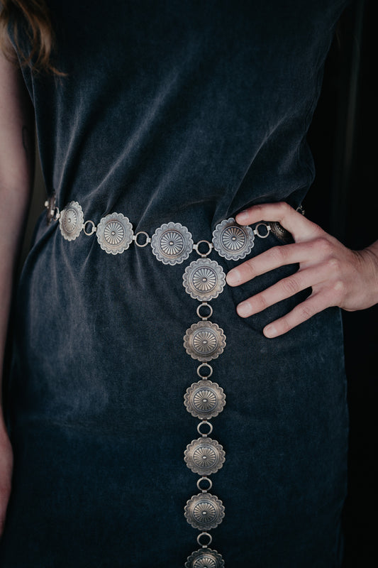 'Starlight' Round Nickle Stamped Concho Belt