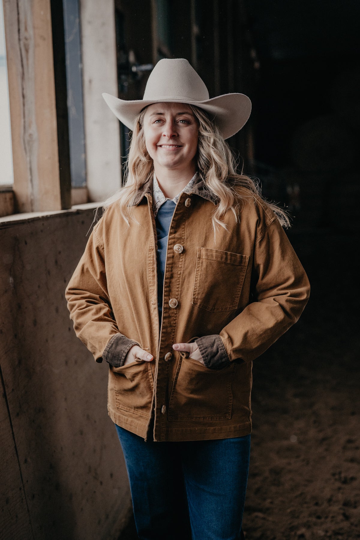 'Hannah' Women's Stetson Brown Canvas Jacket (S-XL)