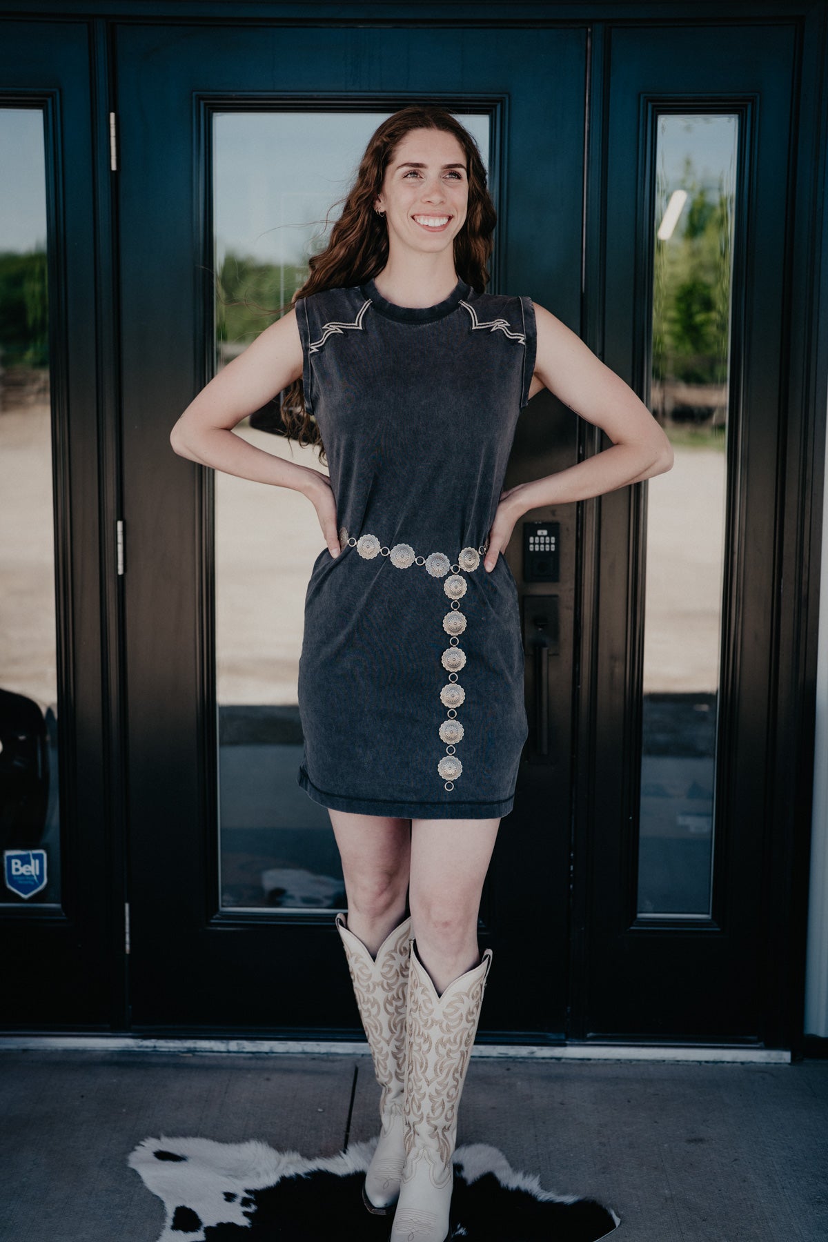 'Jordan' Dark Grey Sleeveless  T-Shirt Dress by Ariat (XS-XXL)