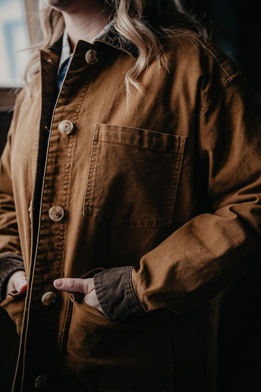 'Hannah' Women's Stetson Brown Canvas Jacket (S-XL)