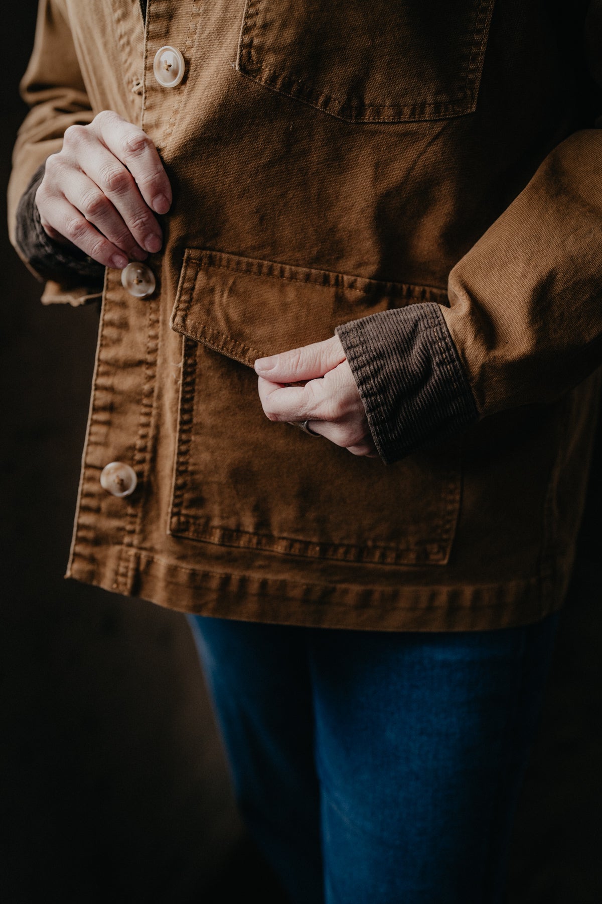 'Hannah' Women's Stetson Brown Canvas Jacket (S-XL)