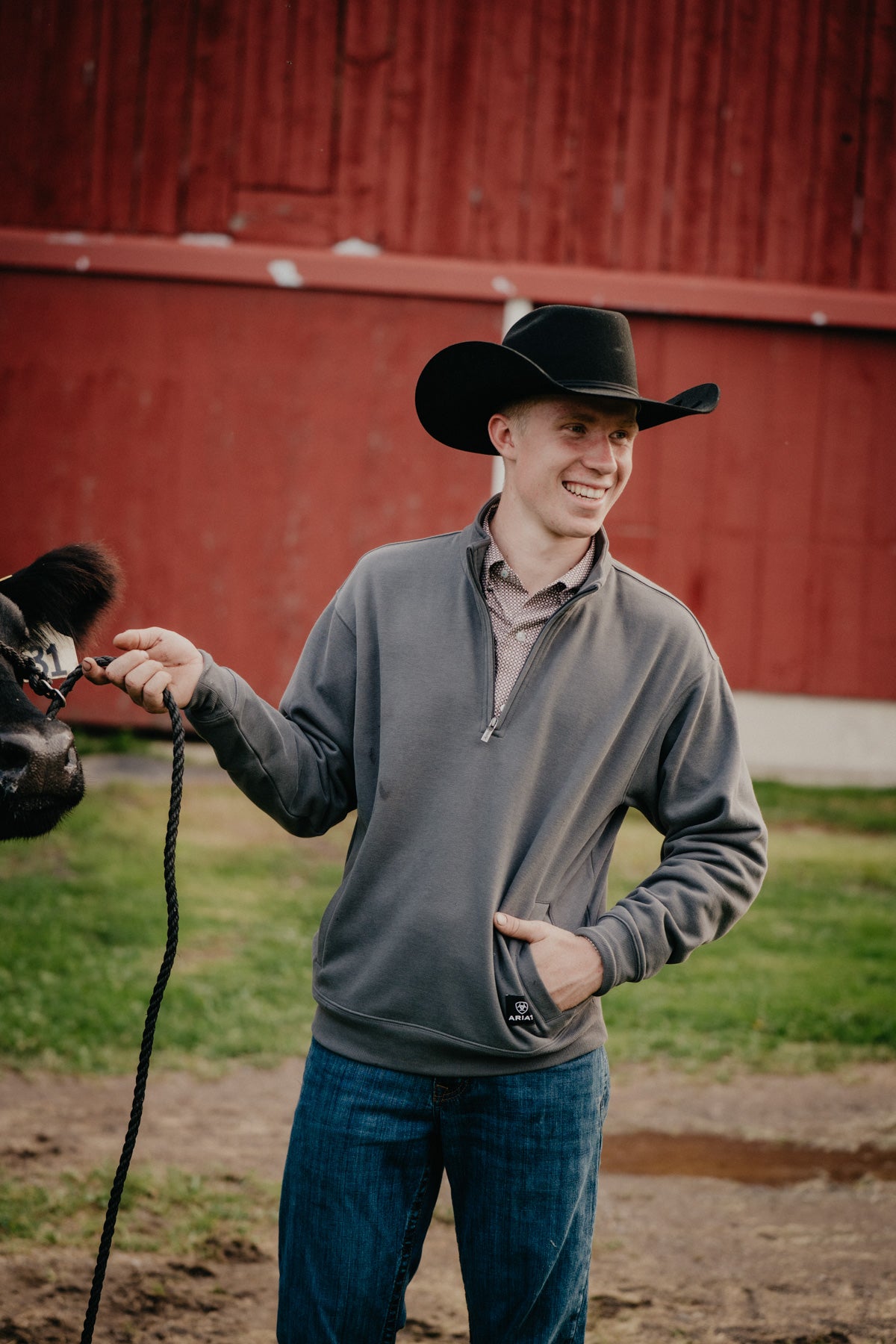 'Eclipse' Men's Charcoal Grey 1/4 Zip by Ariat