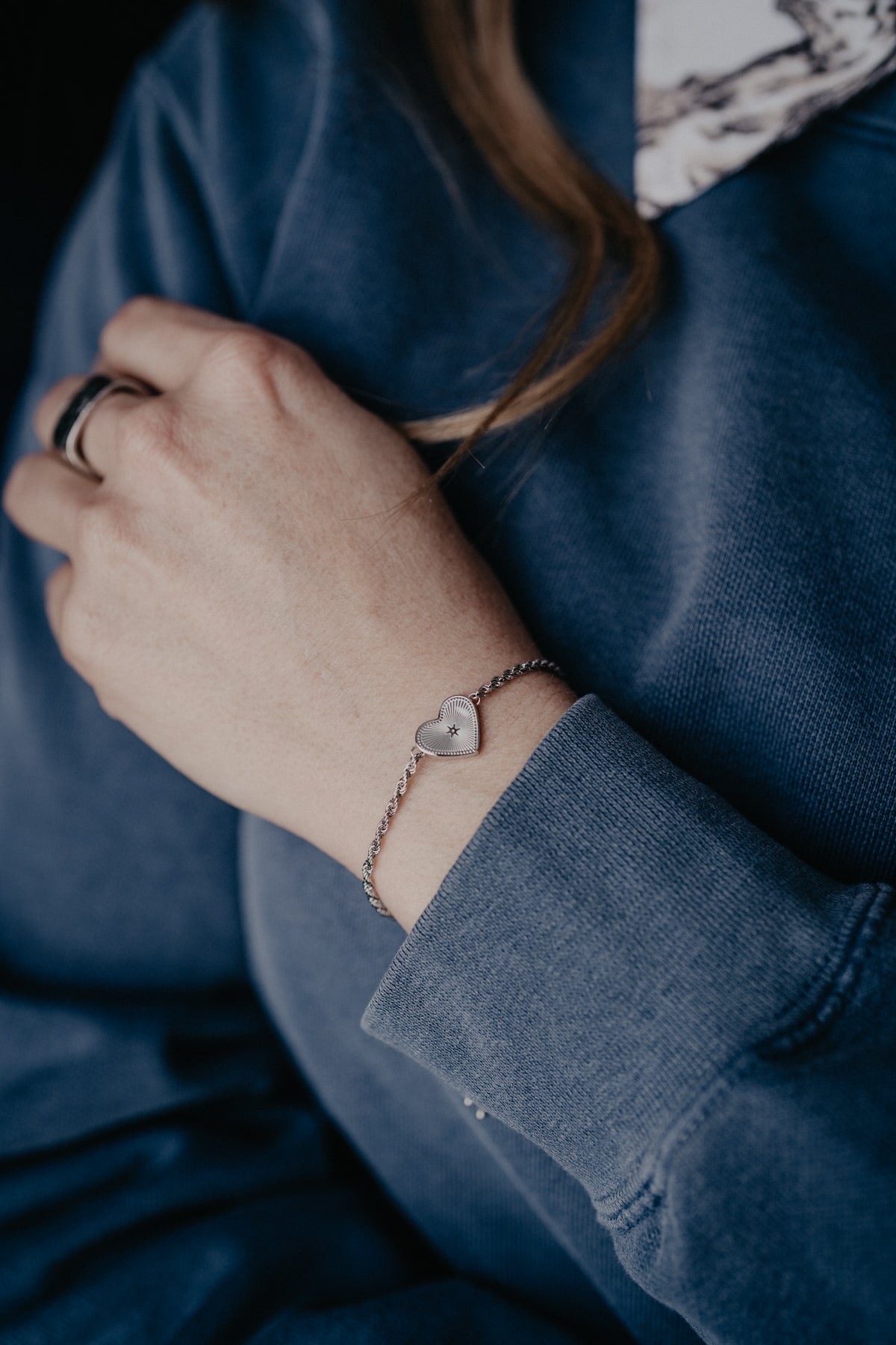'Audrey' Adjustable Heart Bracelet by Spurwest (Gold or Silver)