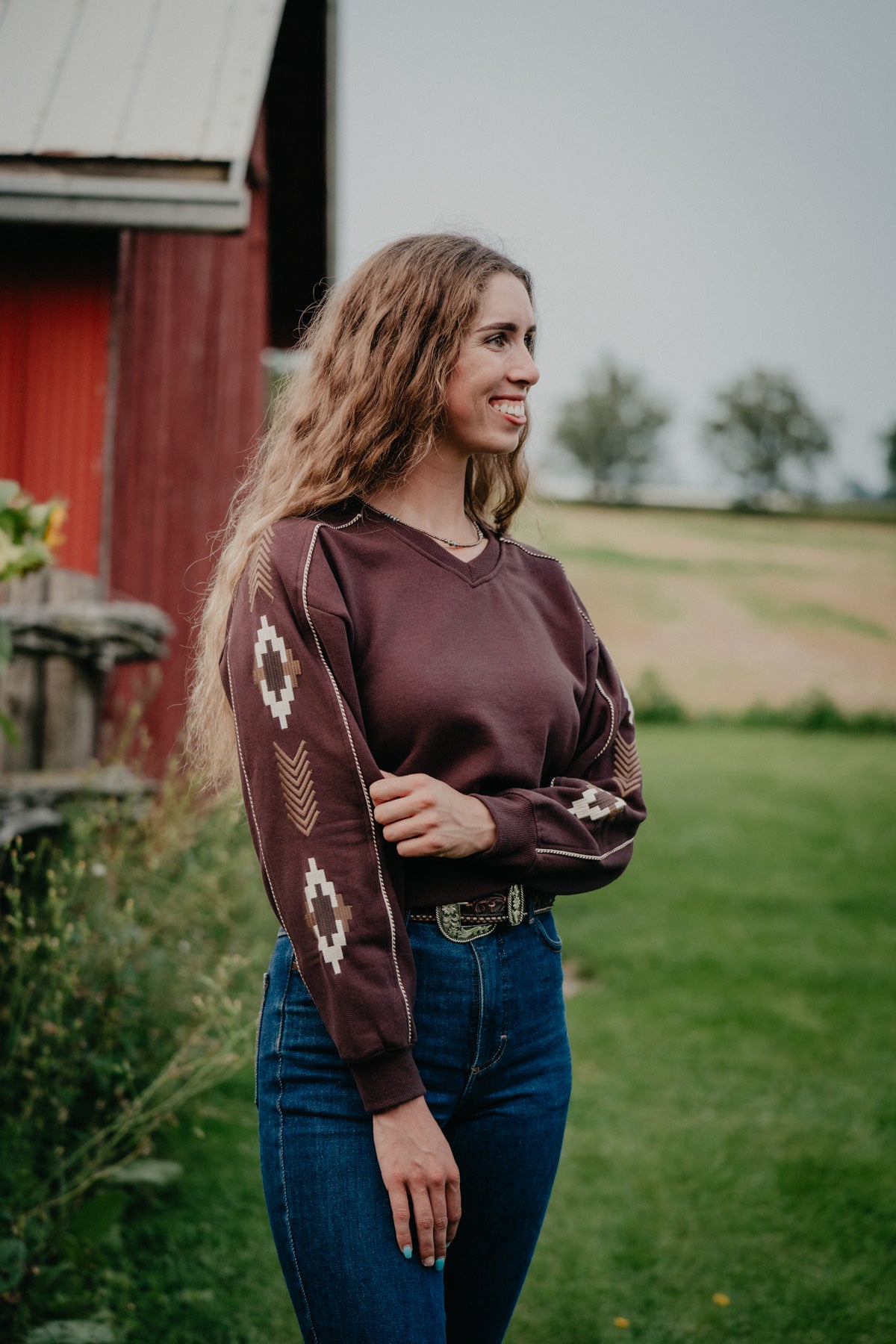 'Dakota' Women's Chocolate Plum Sweater by Ariat