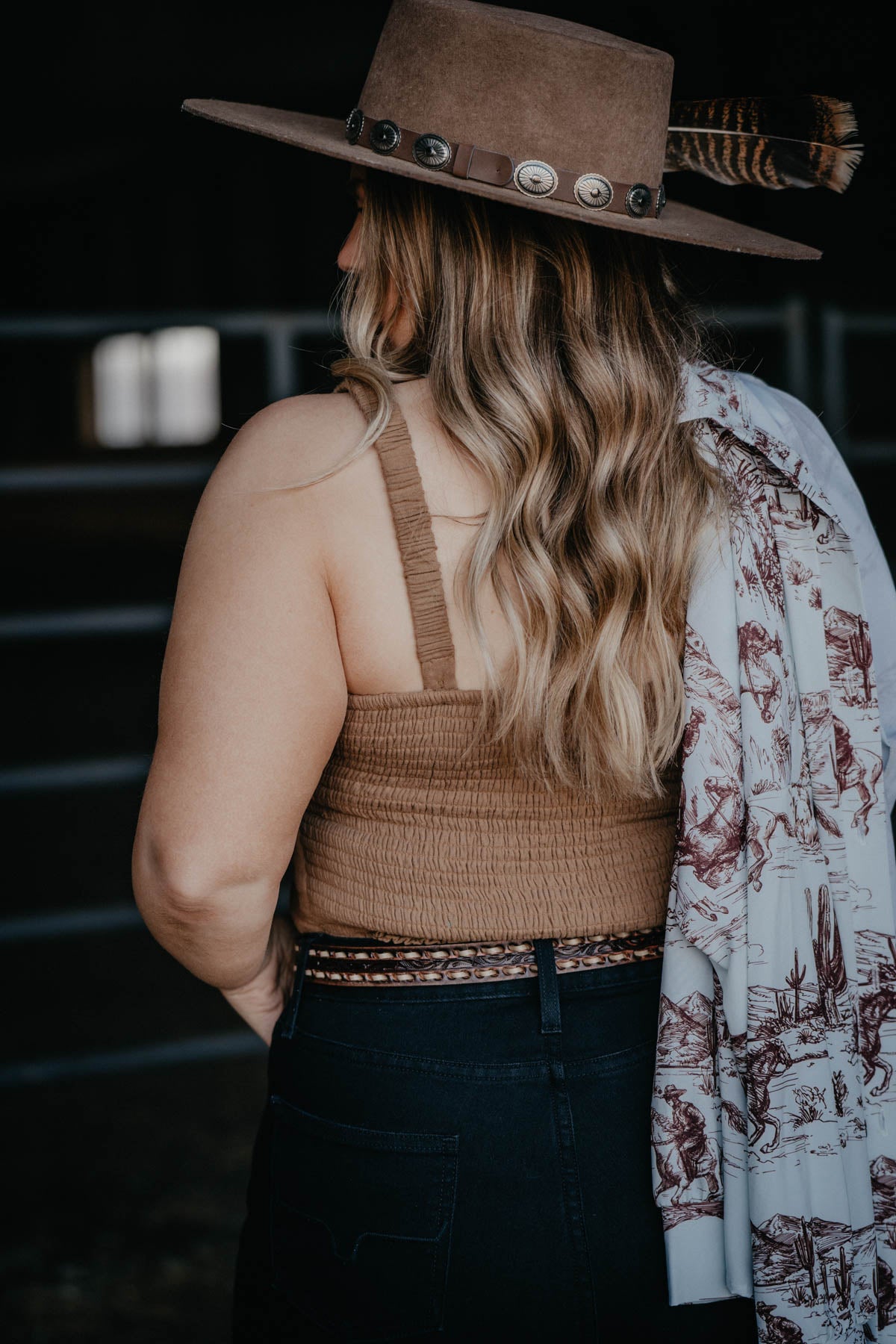 'Cambria' Driftwood Gauze Cropped Tank (XS & S ONLY)