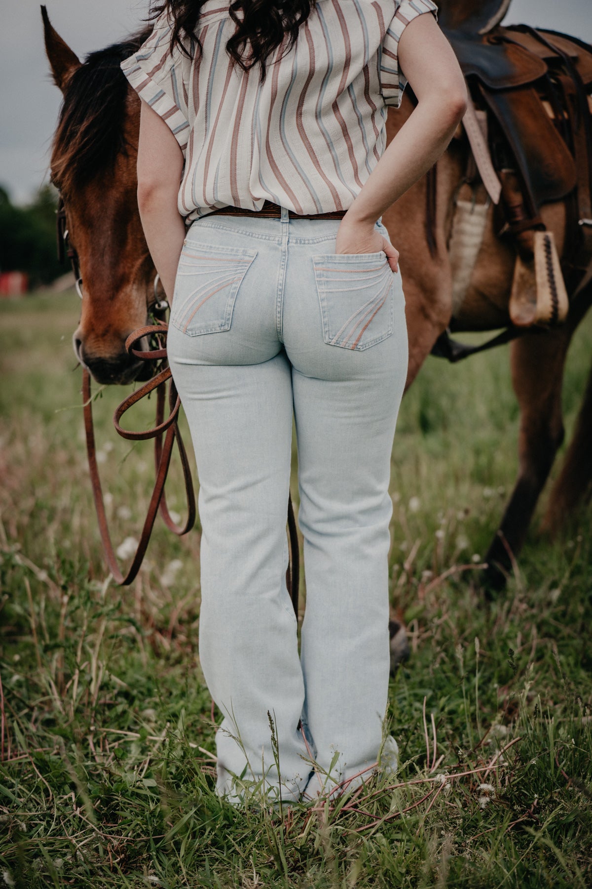 'Malibu Sky' Light Wash Dojo Trouser Jean by 7FMK (Sizes 25-32 Tailorless 32" Inseam)
