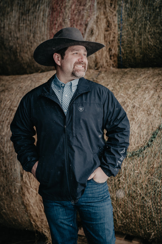 'Jarrod' Men's Black Ariat Performance Windbreaker (S-XXL)