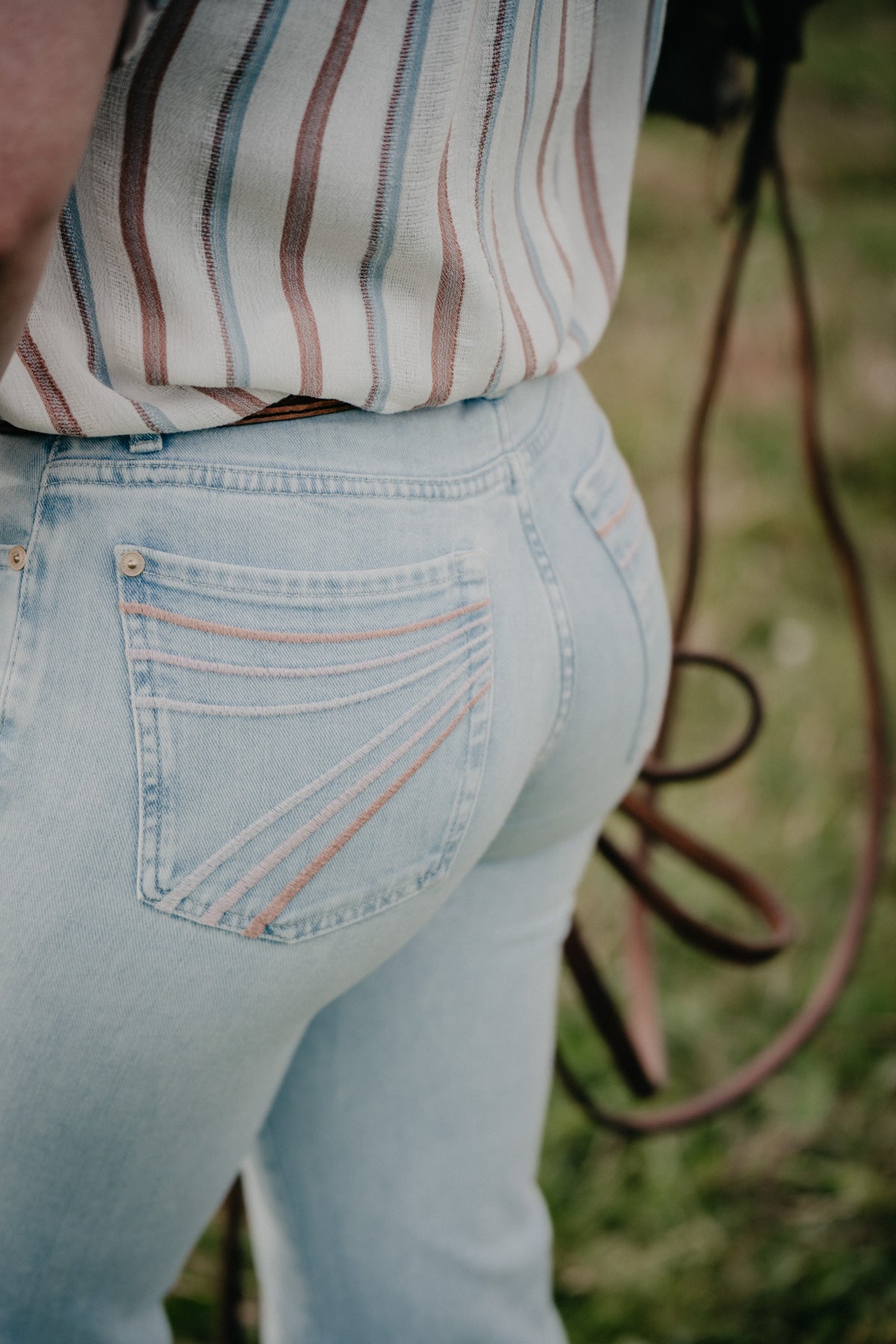 'Malibu Sky' Light Wash Dojo Trouser Jean by 7FMK (Sizes 25-32 Tailorless 32" Inseam)