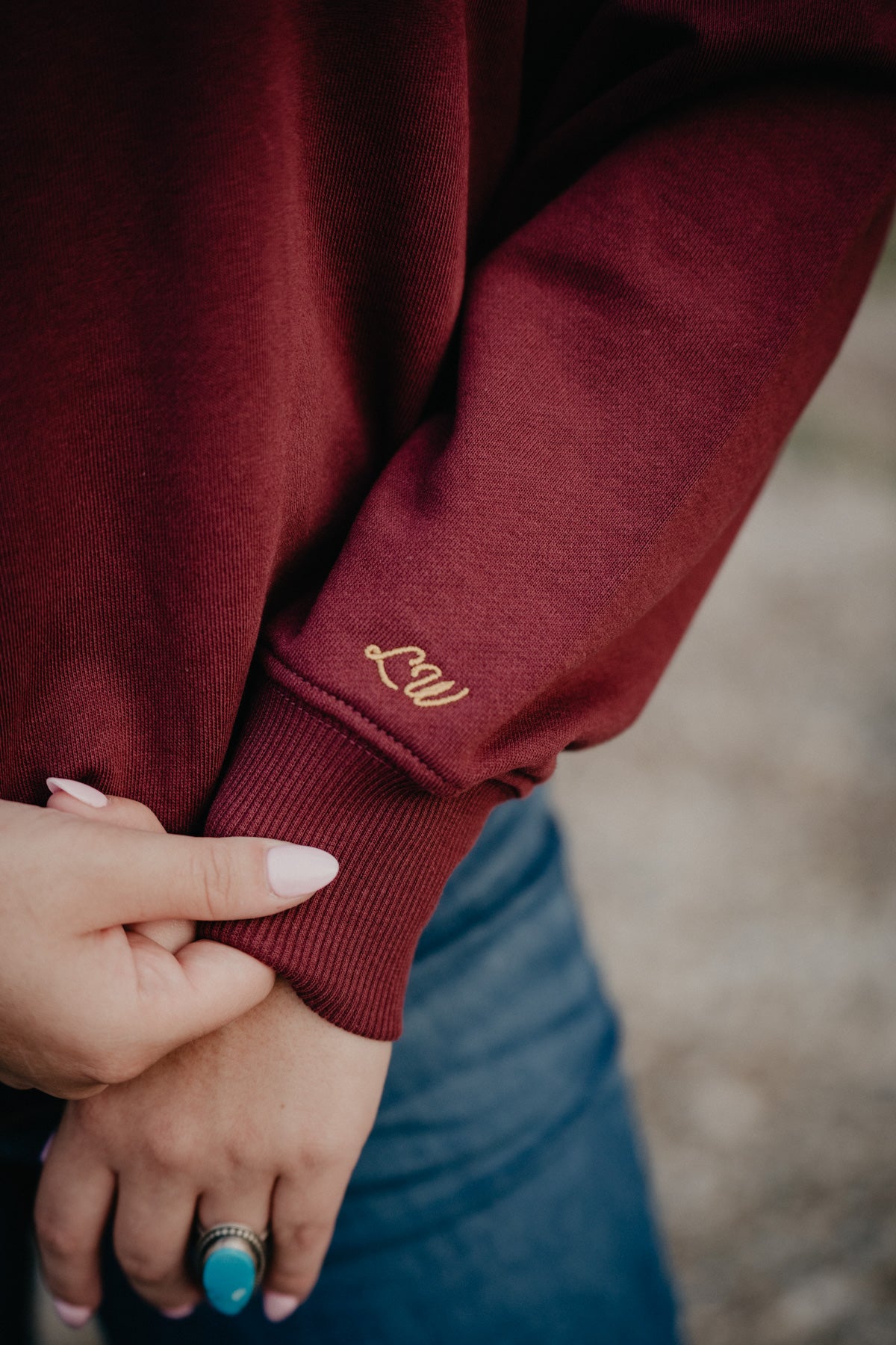 'Rodeo Nights' Women's Burgundy Crewneck Sweater by Wrangler