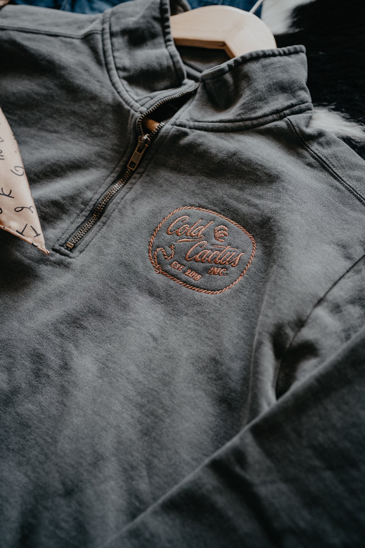 Cold Cactus Rope Logo Embroidered Unisex Quarter Zip