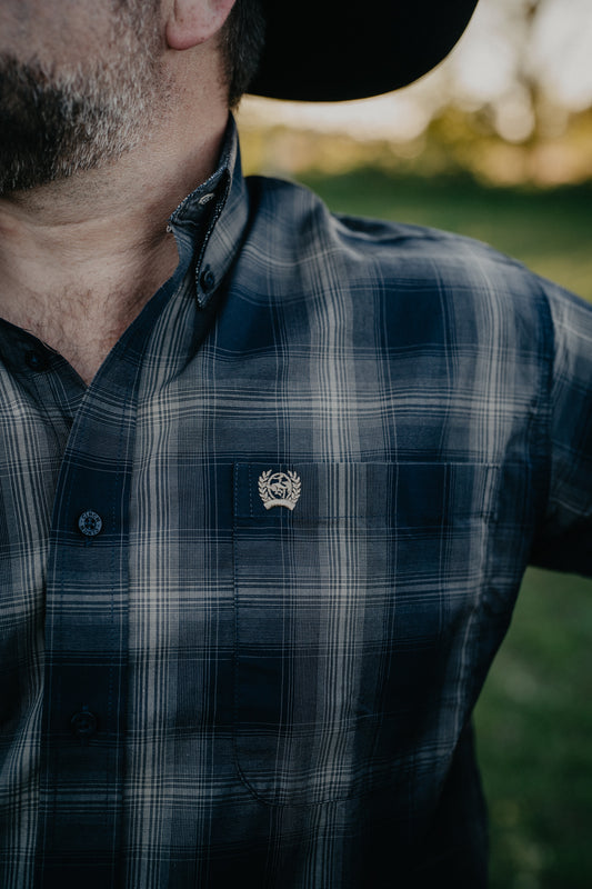'Reno' Brown & Navy Plaid CINCH Classic Fit Button Down