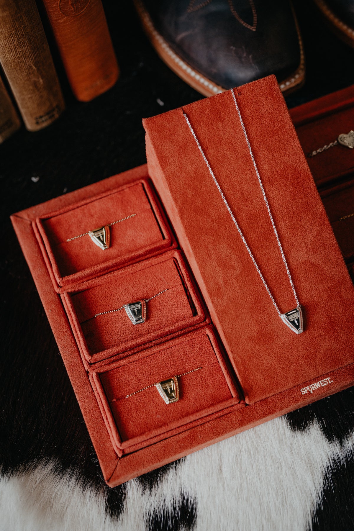 SQUARE Toe Boot Tip Necklace by Spurwest (Gold or Silver)