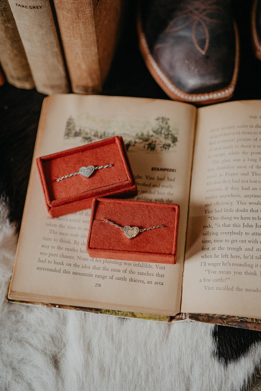 'Audrey' Adjustable Heart Bracelet by Spurwest (Gold or Silver)