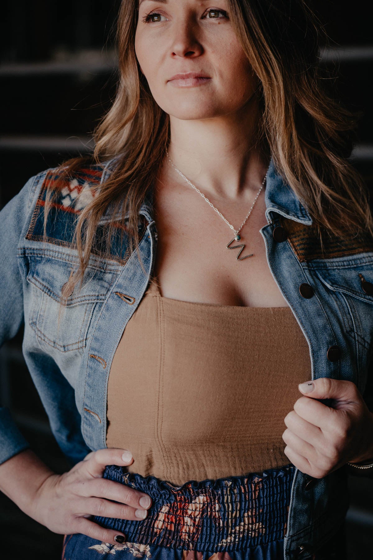 'Cambria' Driftwood Gauze Cropped Tank (XS & S ONLY)