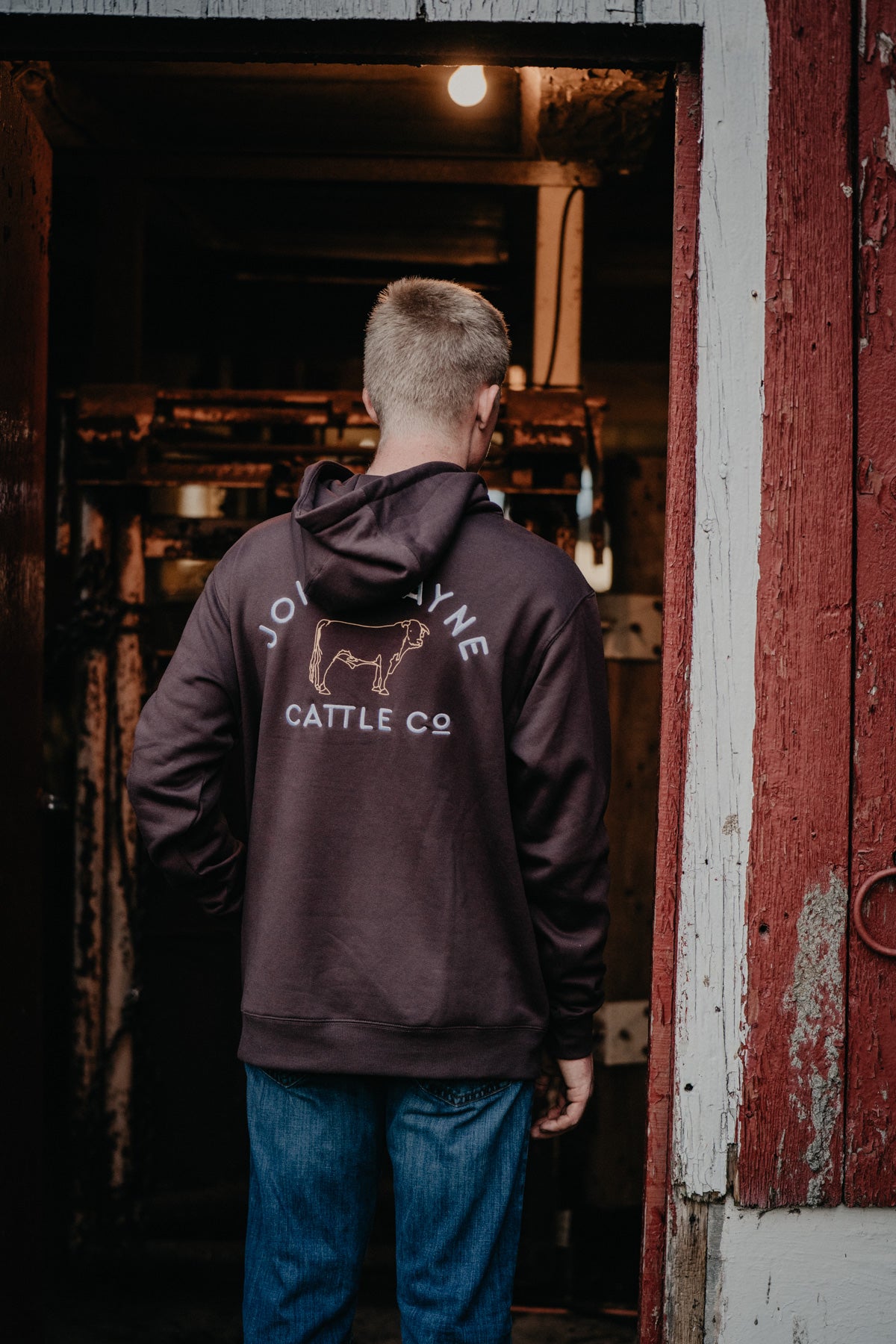 'JW Cattle Co.' Men's Hooey Chocolate Brown John Wayne Hoodie