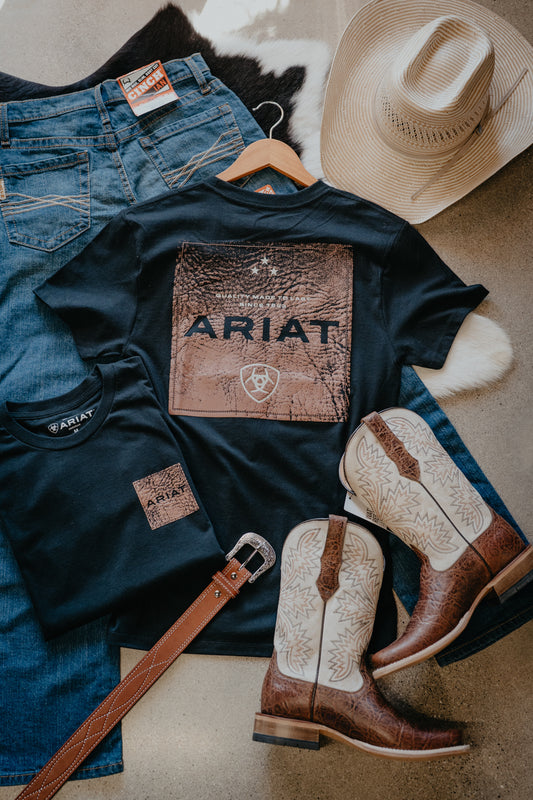 'Boot Leather Patch' Ariat Men's T-Shirt (S-XXL)