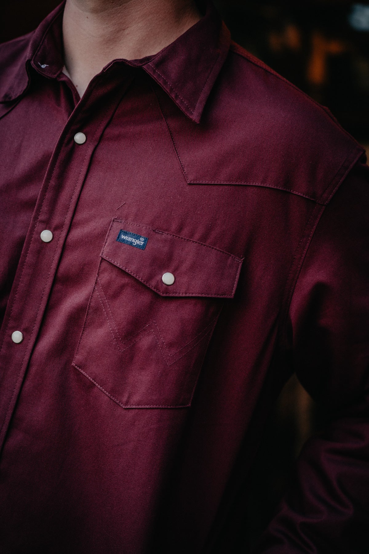 'Rust Creek' Men's Flannel Lined Maroon Button Up by Wrangler