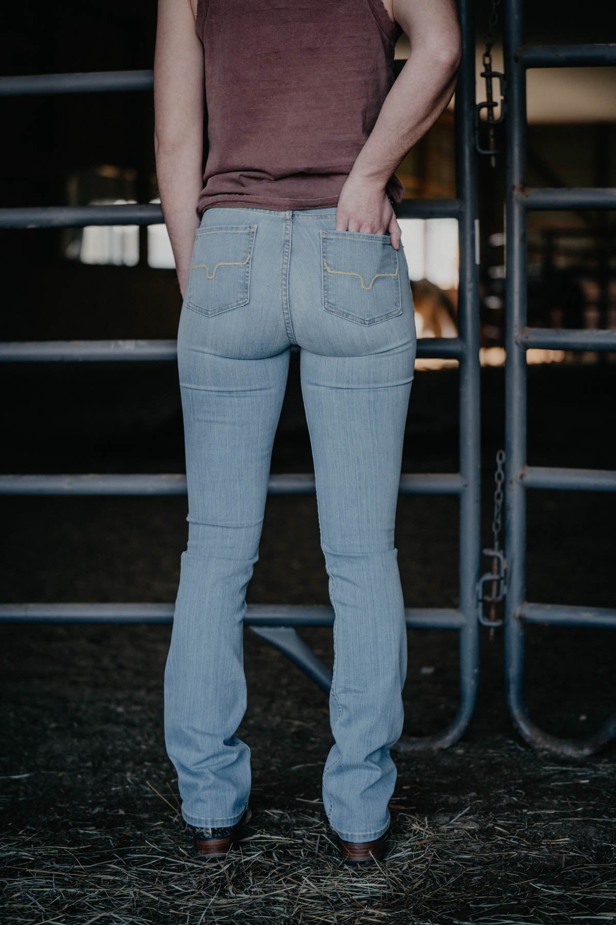 Sarah High Rise Straight Leg Jean by Kimes Ranch (Light Wash)