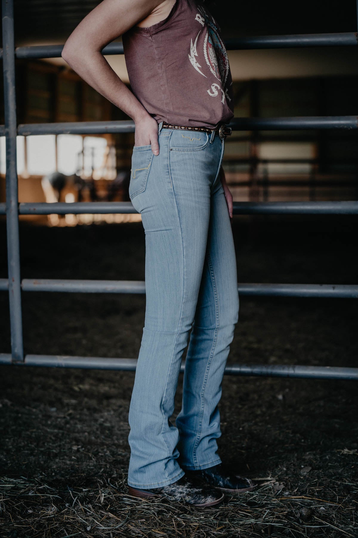 Sarah High Rise Straight Leg Jean by Kimes Ranch (Light Wash)