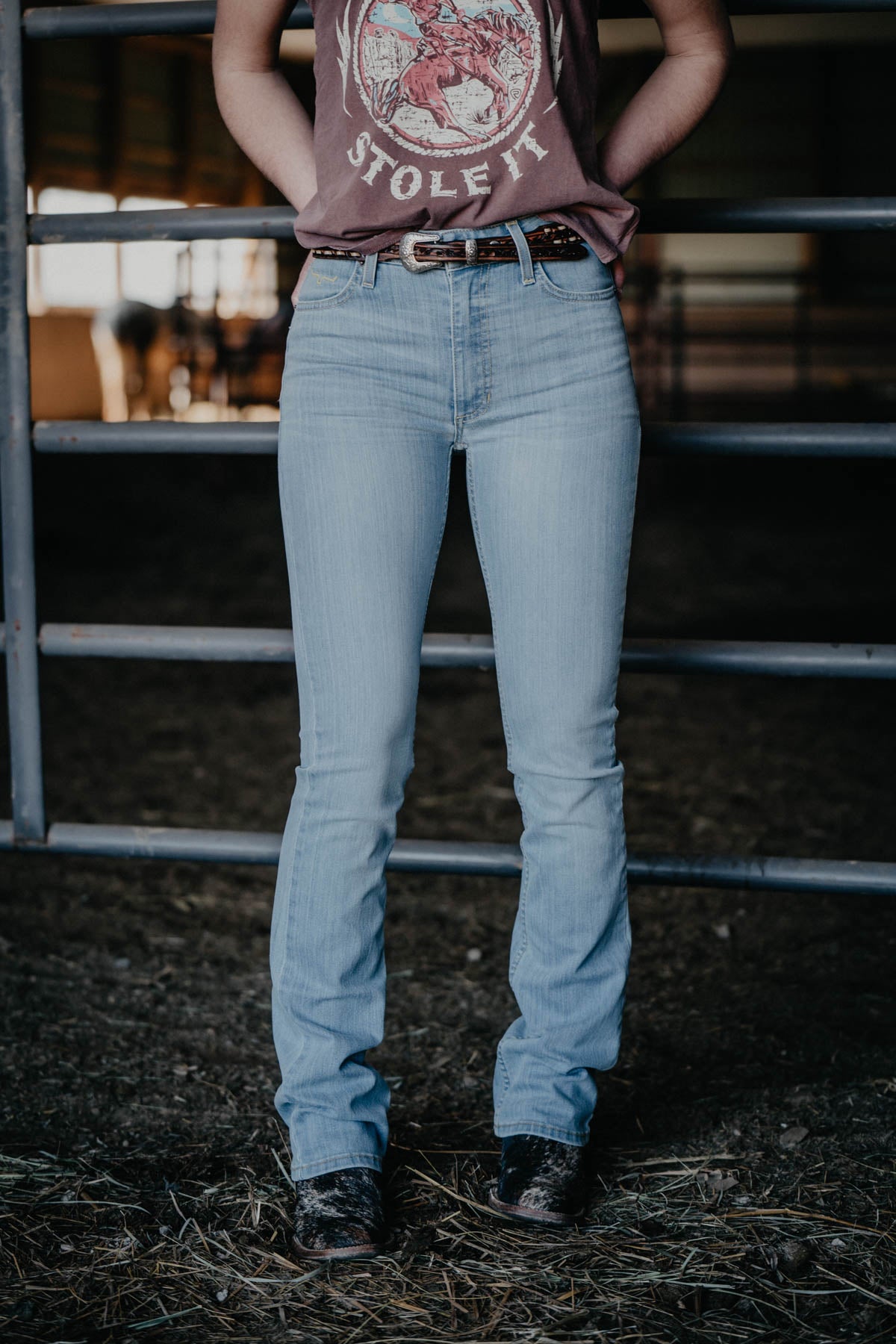 Sarah High Rise Straight Leg Jean by Kimes Ranch (Light Wash)