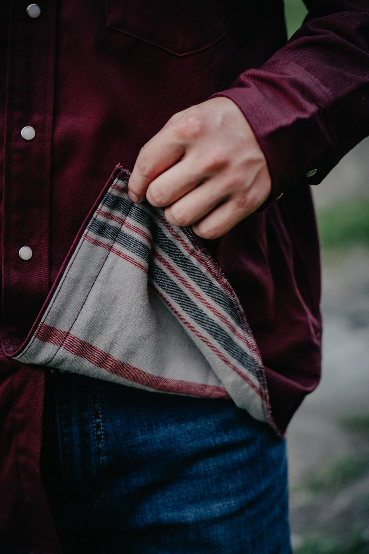 'Rust Creek' Men's Flannel Lined Maroon Button Up by Wrangler