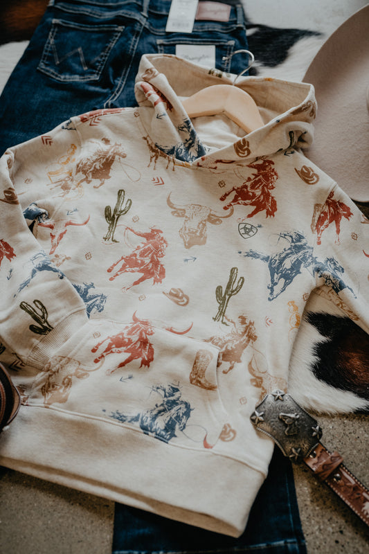 'Ranch Tales' Girls Ariat Multi-Colour Sticker Graphic Hoodie