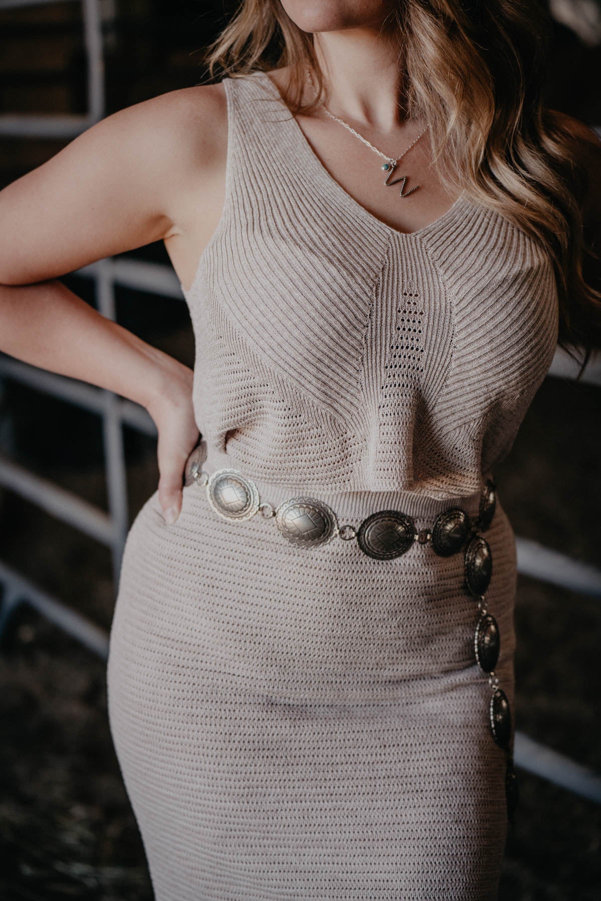 'Santorini' Oatmeal Sweater Tank (L, XL ONLY)